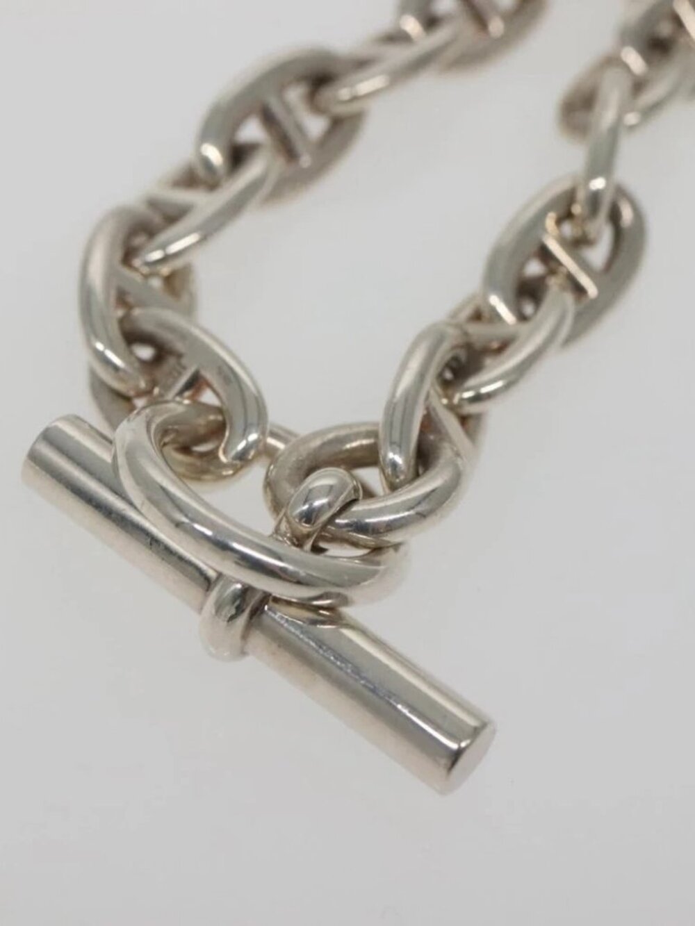 HERMES Chaine d'Ancre MM Bracelet Ag925 14 Links Silver Auth 134933SM - Picture 4 of 10